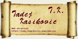 Tadej Kašiković vizit kartica